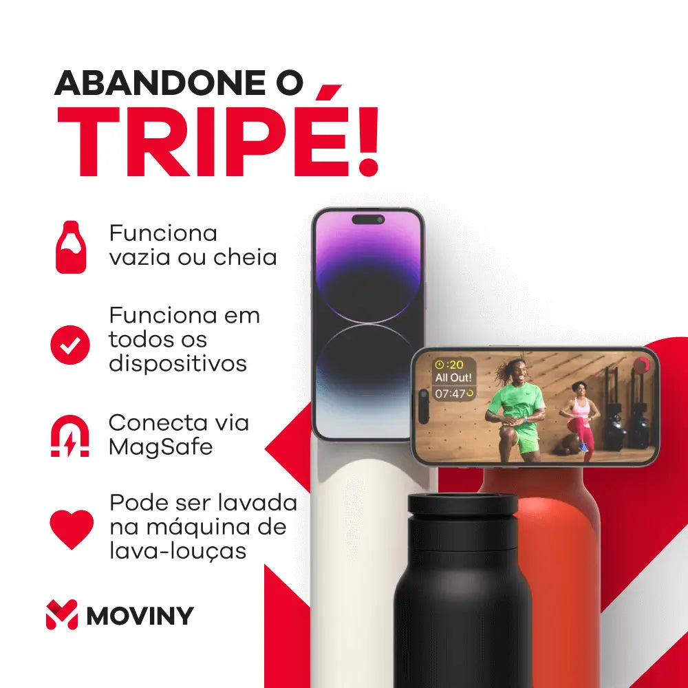 Hydronetic - Garrafa de Água Magnética Esportiva + Anel Magnético Grátis (adapta em qualquer aparelho)