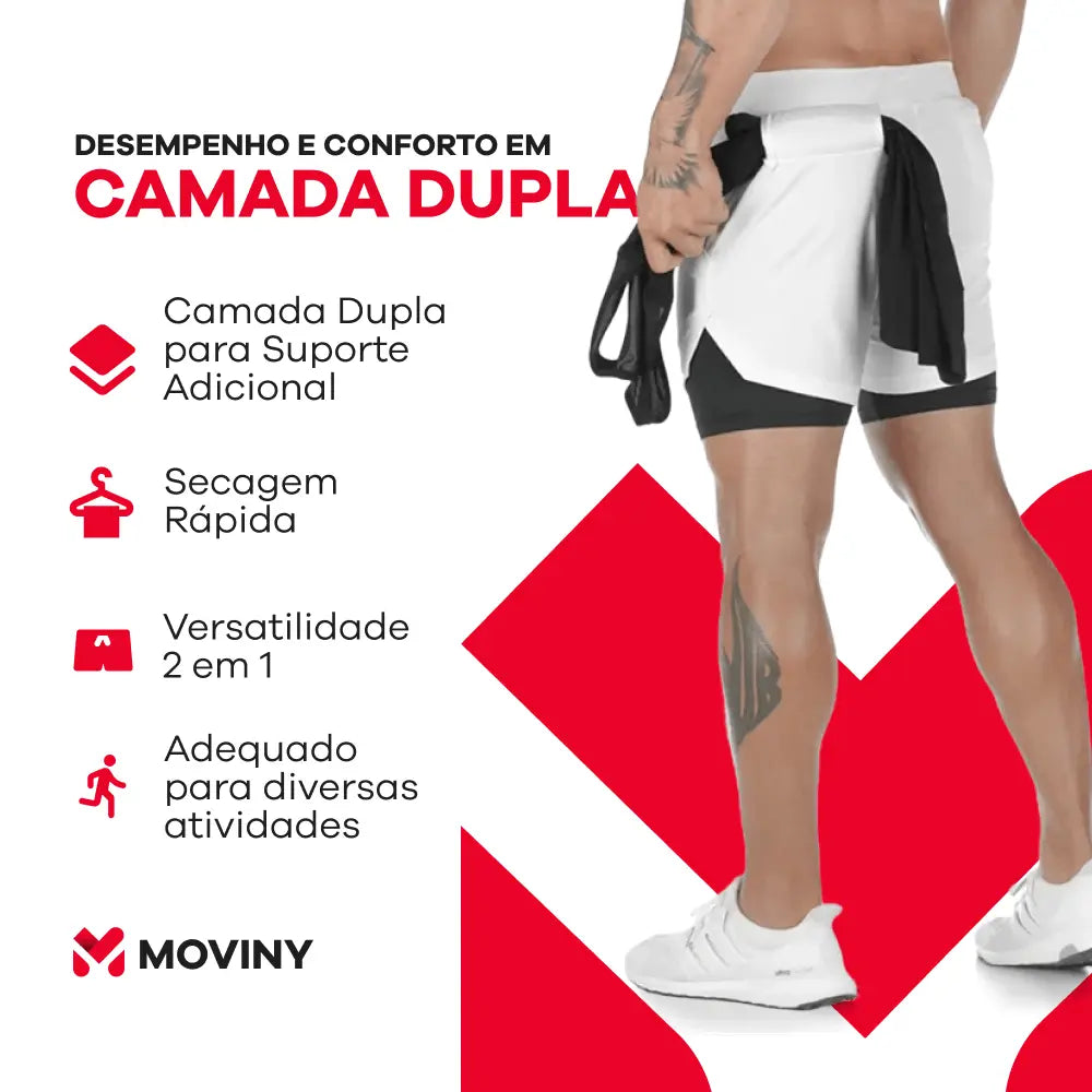 MaxiDry - Short Esportivo de Dupla Camada Térmica com Secagem Rápida