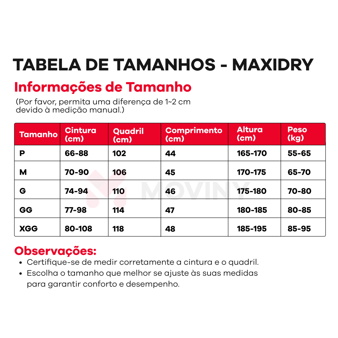 MaxiDry - Short Esportivo de Dupla Camada Térmica com Secagem Rápida